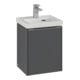 V&B Subway 3.0 Meuble sous-lavabo 35,1x42,9x30,9cm, porte droite/grise AL brillante, blanc Oa-1