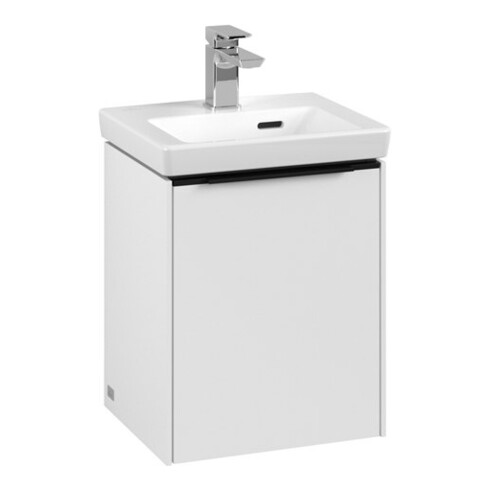 V&B Subway 3.0 Meuble sous lavabo 35,1x42,9x30,9cm, porte gauche/grise bleue, corps blanc