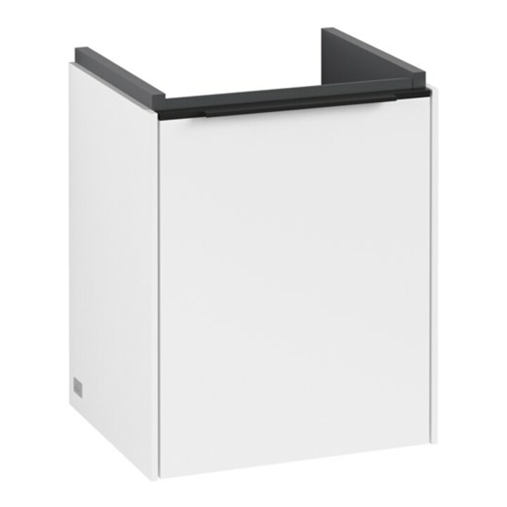 V&B Subway 3.0 Meuble sous lavabo 35,1x42,9x30,9cm, porte gauche/grise bleue, corps blanc