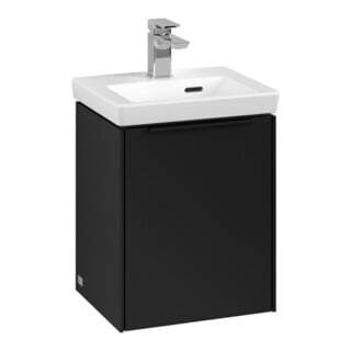 V&B Subway 3.0 Meuble sous lavabo 35,1x42,9x30,9cm, porte gauche/grise, façade bleue