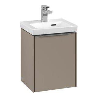V&B Subway 3.0 Meuble sous lavabo 35,1x42,9x30,9cm, tiroir L/Gr alu brillant, Taupe