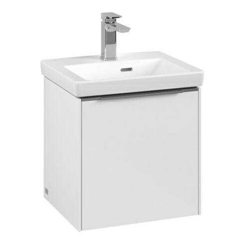 V&B Subway 3.0 Meuble sous-lavabo 42,3x42,9x37,8 cm, porte coulissante/grise AL, blanc brillant