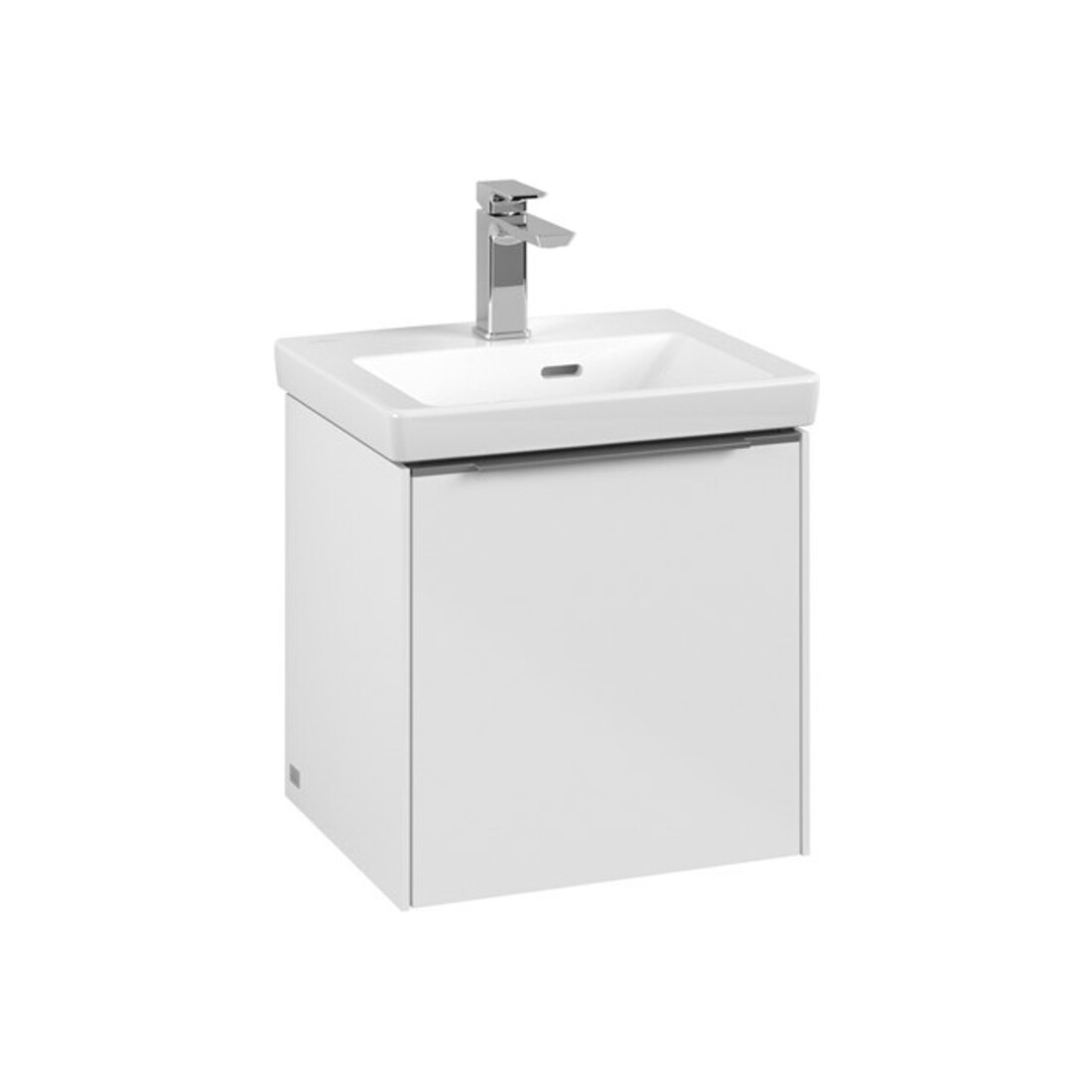 V&B Subway 3.0 Meuble sous-lavabo 42,3x42,9x37,8 cm, porte coulissante/grise AL, blanc brillant