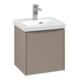 V&B Subway 3.0 Meuble sous lavabo 42,3x42,9x37,8 cm, porte droite/grise alu brillant, Taupe-1