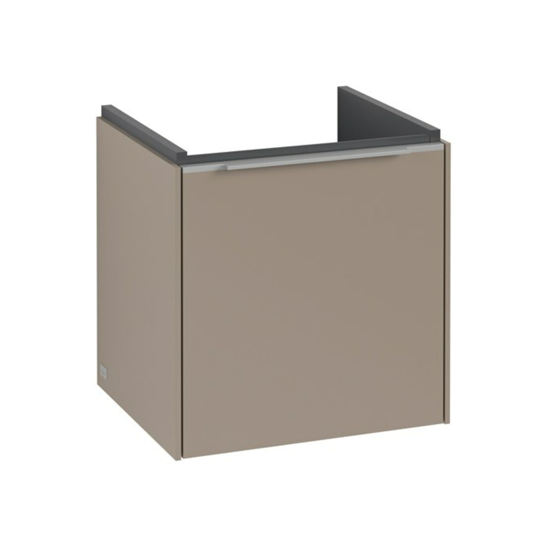 V&B Subway 3.0 Meuble sous lavabo 42,3x42,9x37,8 cm, porte droite/grise alu brillant, Taupe