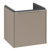 V&B Subway 3.0 Meuble sous lavabo 42,3x42,9x37,8 cm, porte gauche/grise alu brillant, Taupe-4