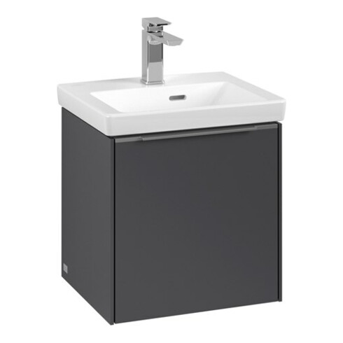 V&B Subway 3.0 Meuble sous lavabo 42,3x42,9x37,8 cm, porte R/Gr AL brillant, graphite