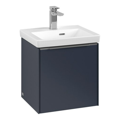V&B Subway 3.0 Meuble sous lavabo 42,3x42,9x37,8cm, porte droite/grise alu, bleu marine