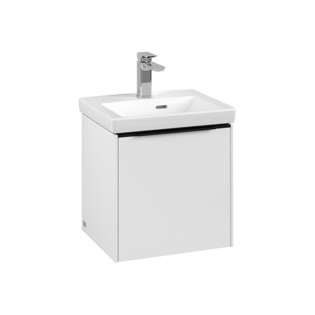 V&B Subway 3.0 Meuble sous-lavabo 42,3x42,9x37,8cm, porte droite/grise devant bleu, corps blanc
