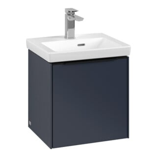 V&B Subway 3.0 Meuble sous lavabo 42,3x42,9x37,8cm, porte droite/grise, marbre blanc