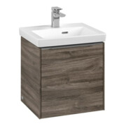V&B Subway 3.0 Meuble sous lavabo 42,3x42,9x37,8cm, porte gauche/grise alu, brillant, uni Oa