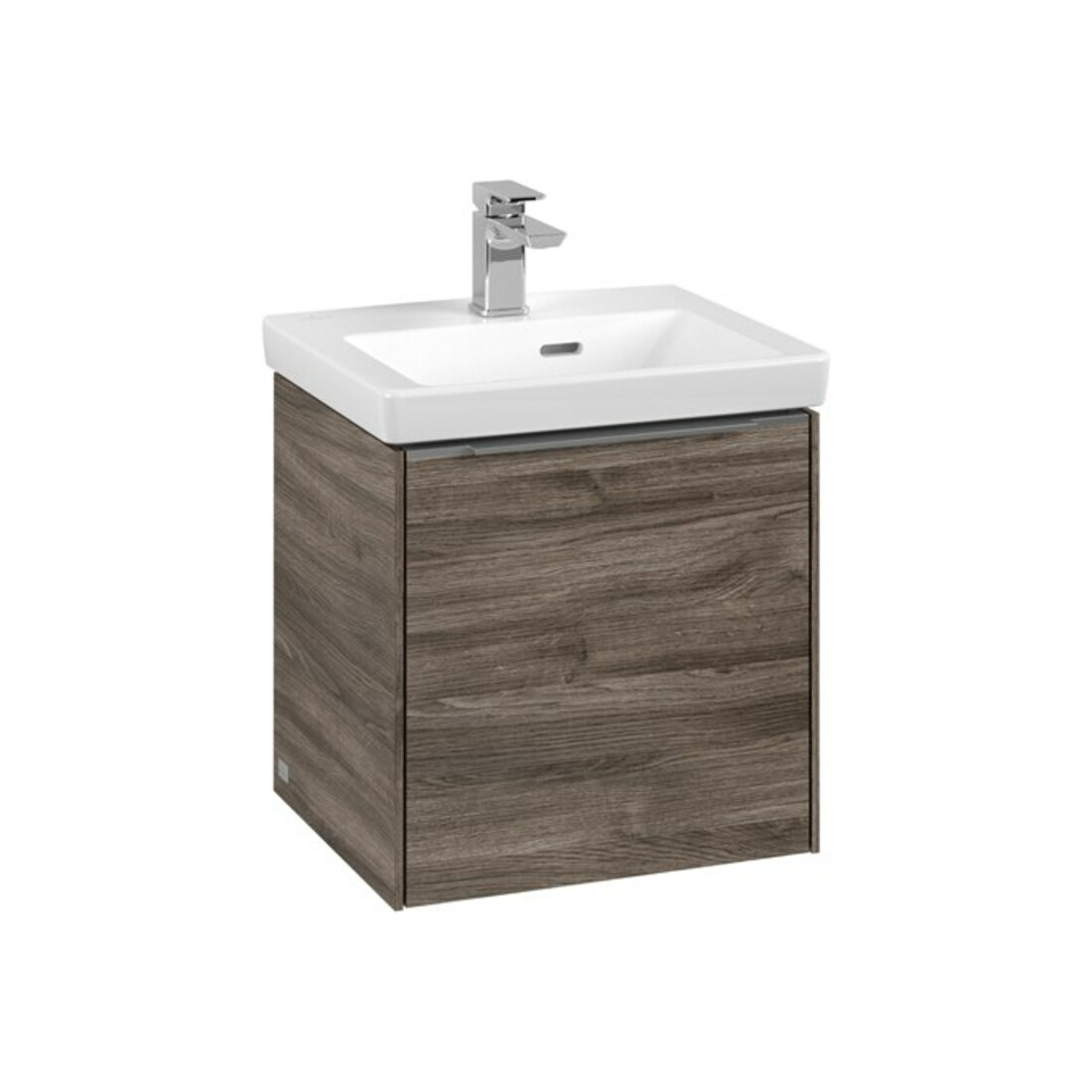 V&B Subway 3.0 Meuble sous lavabo 42,3x42,9x37,8cm, porte gauche/grise alu, brillant, uni Oa
