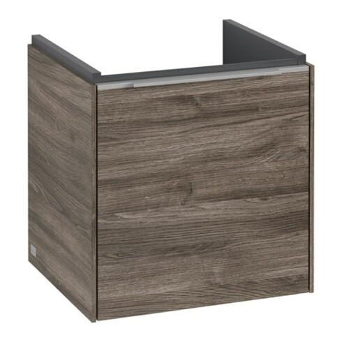 V&B Subway 3.0 Meuble sous lavabo 42,3x42,9x37,8cm, porte gauche/grise alu, brillant, uni Oa