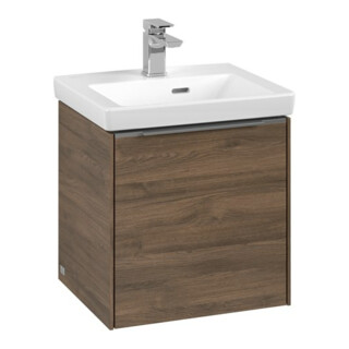 V&B Subway 3.0 Meuble sous lavabo 42,3x42,9x37,8cm, porte gauche/grise, aluminium, ardoise ouverte
