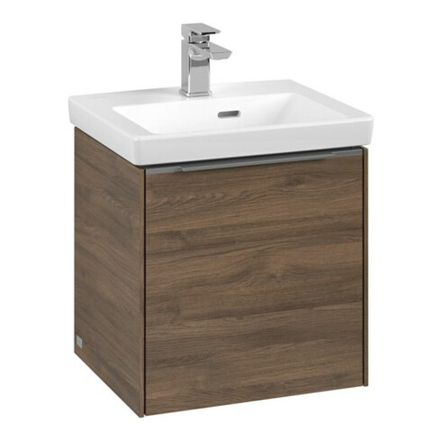 V&B Subway 3.0 Meuble sous lavabo 42,3x42,9x37,8cm, porte gauche/grise, aluminium, ardoise ouverte