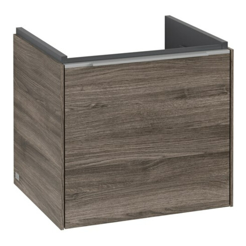 V&B Subway 3.0 Meuble sous lavabo 47,3x42,9x40,8 cm, alu brillant, avec LE/Gr