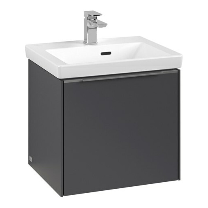 V&B Subway 3.0 Meuble sous lavabo 47,3x42,9x40,8 cm, alu brillant, gris graph.