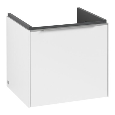 V&B Subway 3.0 Meuble sous-lavabo 47,3x42,9x40,8 cm, avec LED/Gr Alu brillant, P blanc