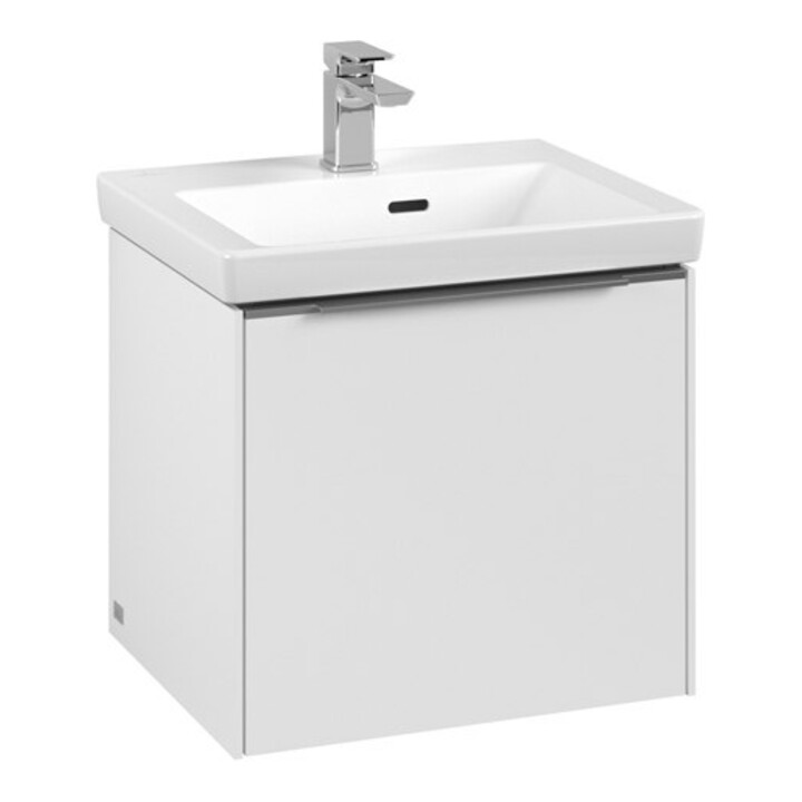 V&B Subway 3.0 Meuble sous lavabo 47,3x42,9x40,8 cm, sans LED/Gr Alu brillant, P blanc