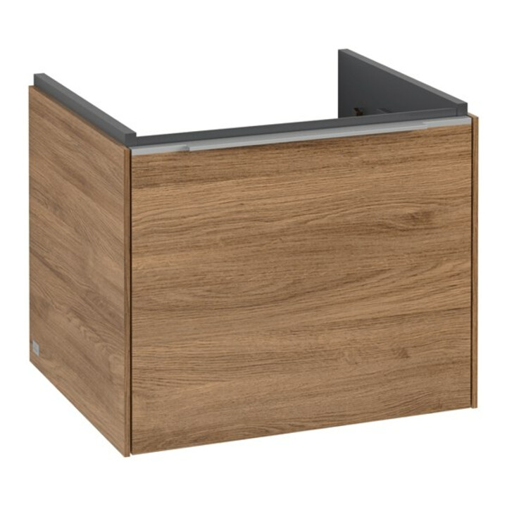 V&B Subway 3.0 Meuble sous lavabo 52,3x42,9x44,8 cm, alu brillant, côté gauche