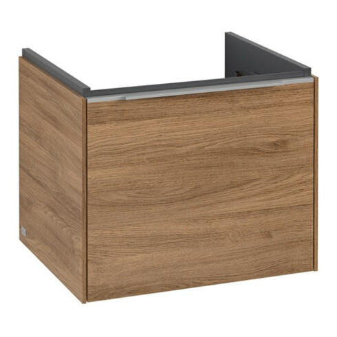 V&B Subway 3.0 Meuble sous lavabo 52,3x42,9x44,8 cm, alu brillant, côté gauche