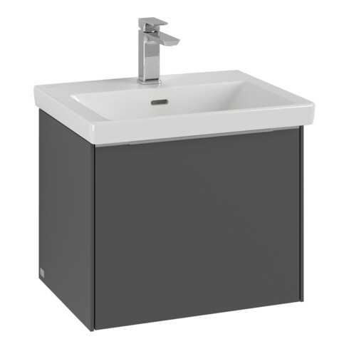 V&B Subway 3.0 Meuble sous lavabo 52,3x42,9x44,8 cm, alu brillant, vin r