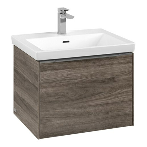 V&B Subway 3.0 Meuble sous-lavabo 57,2x42,9x47,8 cm, alu brillant, avec LE/Gr