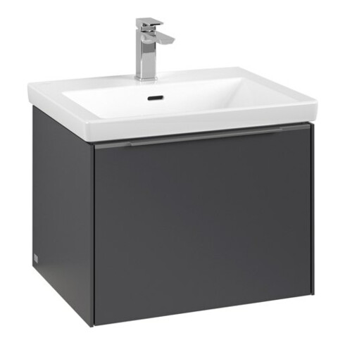 V&B Subway 3.0 Meuble sous lavabo 57,2x42,9x47,8 cm, alu brillant, graph.