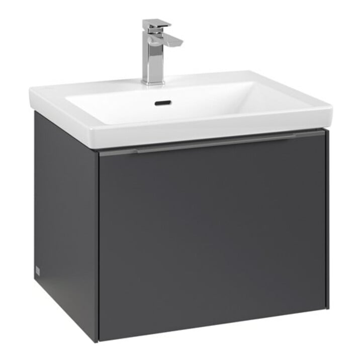 V&B Subway 3.0 Meuble sous lavabo 57,2x42,9x47,8 cm, alu brillant, graph.