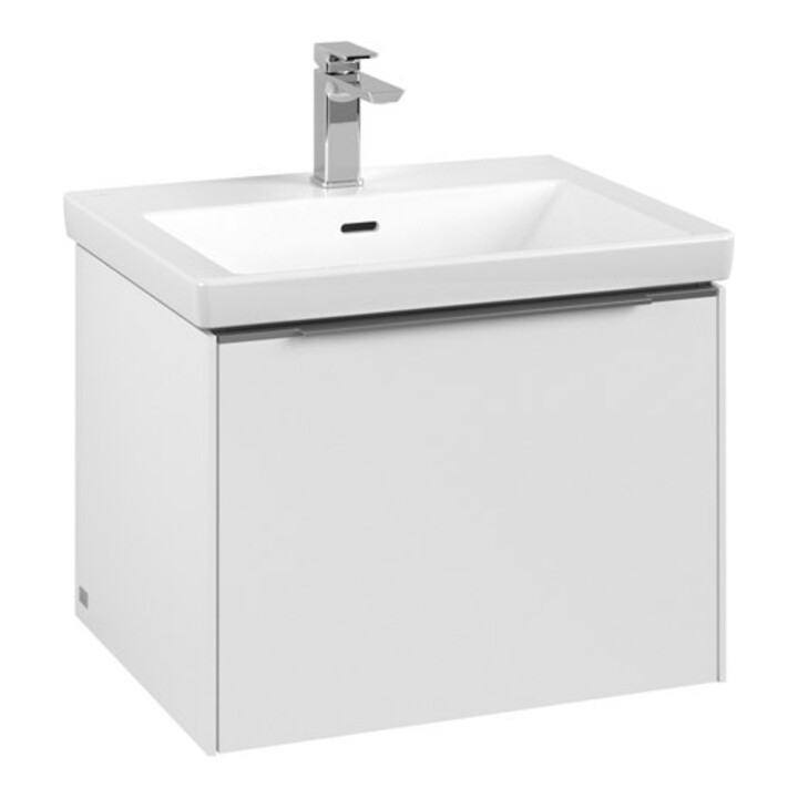 V&B Subway 3.0 Meuble sous lavabo 57,2x42,9x47,8 cm, LED/Gr Alu brillant, P blanc