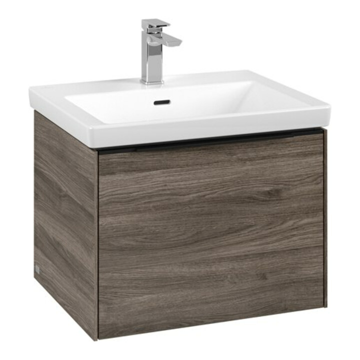 V&B Subway 3.0 Meuble sous lavabo 57,2x42,9x47,8cm, bleu mat, gauche
