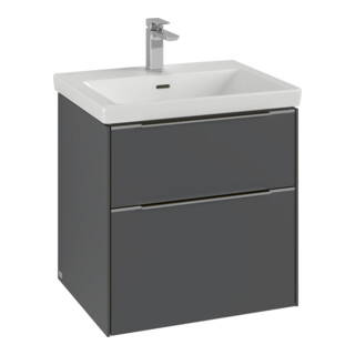 V&B Subway 3.0 Meuble sous lavabo 57,2x57,6x47,8 cm, alu brillant, blanc Oa