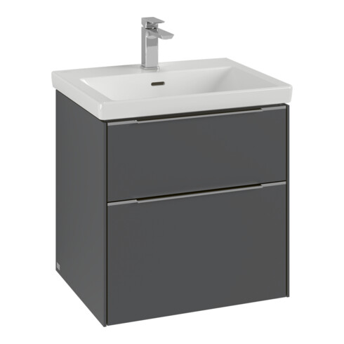 V&B Subway 3.0 Meuble sous lavabo 57,2x57,6x47,8 cm, alu brillant, blanc Oa
