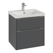 V&B Subway 3.0 Meuble sous lavabo 57,2x57,6x47,8 cm, alu brillant/ blanc Oa