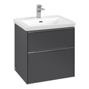 V&B Subway 3.0 Meuble sous lavabo 57,2x57,6x47,8 cm, alu brillant, gris graph.