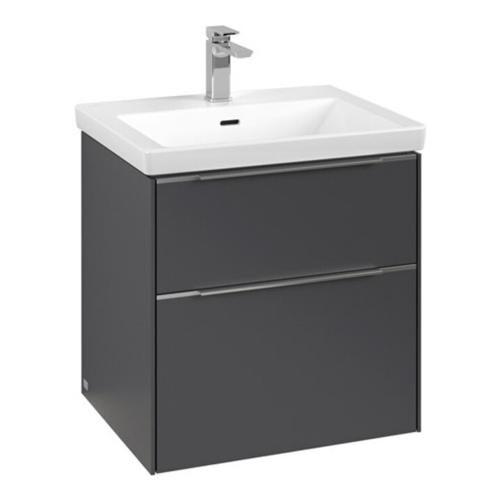 V&B Subway 3.0 Meuble sous lavabo 57,2x57,6x47,8 cm, alu brillant/gris graph.