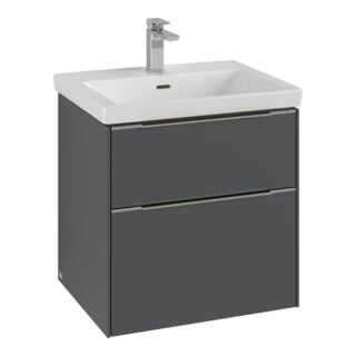 V&B Subway 3.0 Meuble sous lavabo 57,2x57,6x47,8 cm, alu brillant, rouge bordeaux