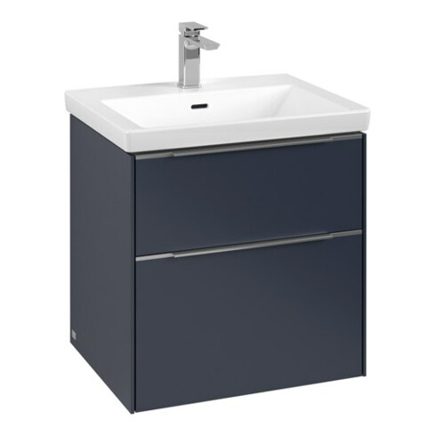 V&B Subway 3.0 Meuble sous lavabo 57,2x57,6x47,8 cm, blanc mat/bleu marine