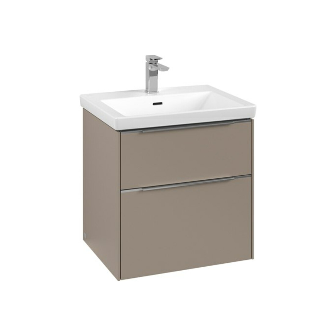 V&B Subway 3.0 Meuble sous lavabo 57,2x57,6x47,8cm, avec LED/Gr Alu brillant, taupe