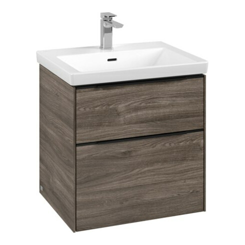 V&B Subway 3.0 Meuble sous lavabo 57,2x57,6x47,8cm, blanc, mat, gauche