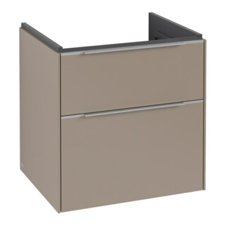 V&B Subway 3.0 Meuble sous lavabo 57,2x57,6x47,8cm, sans LED, aluminium brillant, Taupe