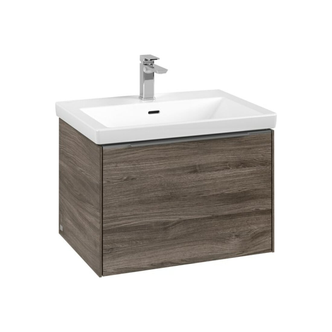 V&B Subway 3.0 Meuble sous lavabo 62,2x42,9x47,8 cm, alu brillant, gauche