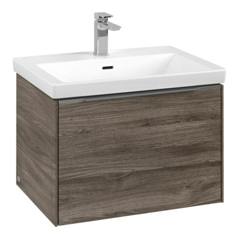 V&B Subway 3.0 Meuble sous lavabo 62,2x42,9x47,8 cm, alu brillant, gauche