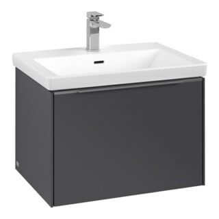 V&B Subway 3.0 Meuble sous lavabo 62,2x42,9x47,8 cm, alu brillant, graph.