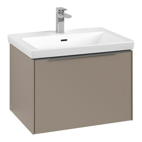 V&B Subway 3.0 Meuble sous lavabo 62,2x42,9x47,8 cm, avec LED/Gr Alu brillant, taupe