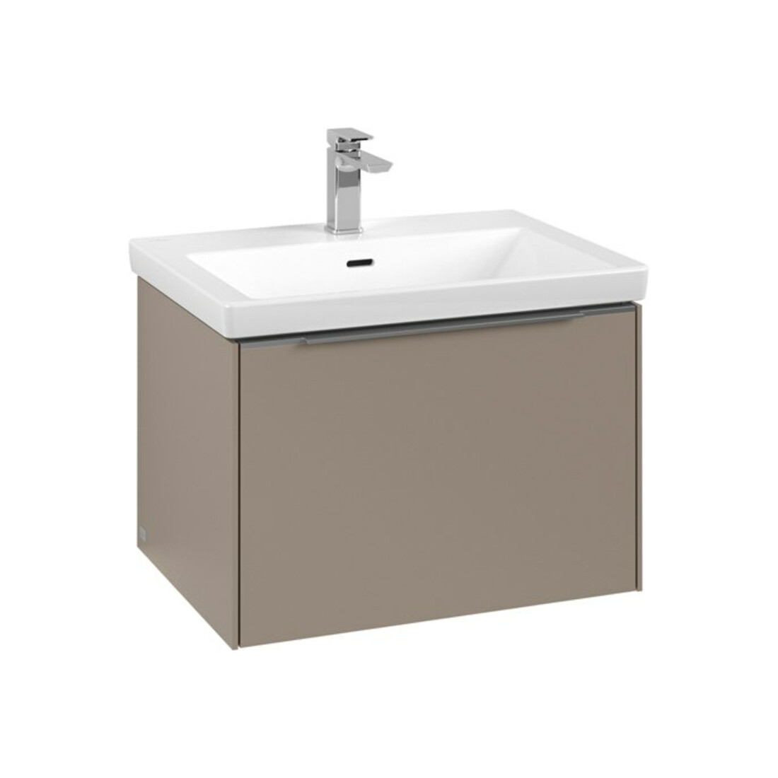 V&B Subway 3.0 Meuble sous lavabo 62,2x42,9x47,8 cm, avec LED/Gr Alu brillant, taupe