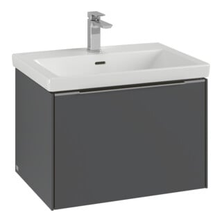 V&B Subway 3.0 Meuble sous lavabo 62,2x42,9x47,8 cm, m LE/Gr AL brillant, gris so.