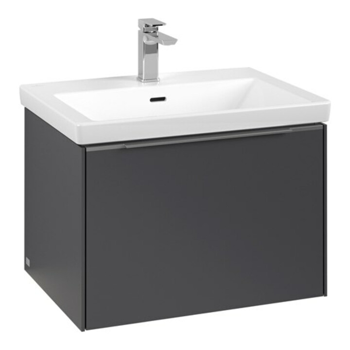 V&B Subway 3.0 Meuble sous lavabo 62,2x42,9x47,8 cm, m LE/Gr Alu brillant, graphite