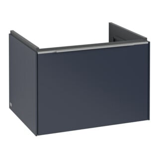 V&B Subway 3.0 Meuble sous-lavabo 62,2x42,9x47,8cm, blanc mat/alu brillant, bleu marine