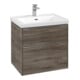 V&B Subway 3.0 Meuble sous lavabo 62,2x57,6x47,8 cm, alu brillant, avec LE/Gr-1
